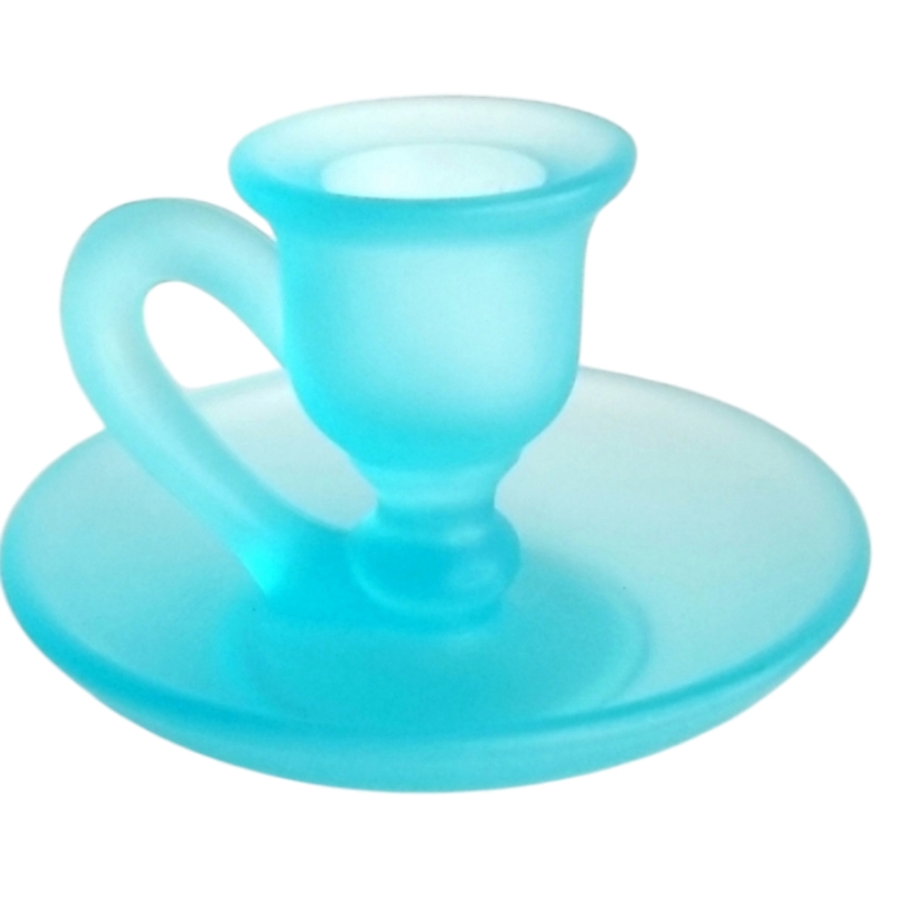 Blue Tiffen Glass Candle Stick
